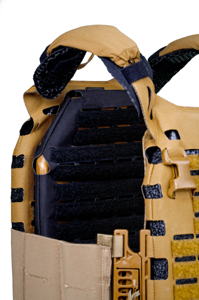 Black IcePlate Sleeve MOLLE plate carrier hydration system for military, SOF, law enforcement