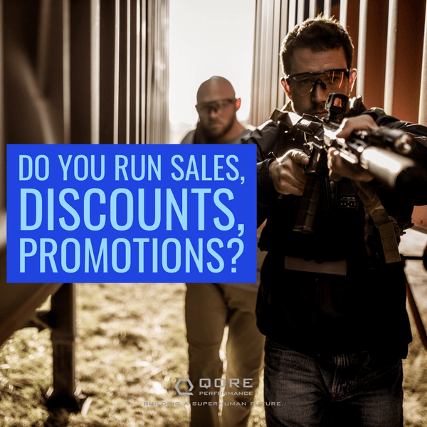 Qore Performance Sales, Discounts, Codes, Drops, and Promotions like Black Friday and Cyber Monday: A Different Philosophy