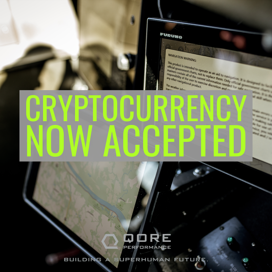 Qore Performance accepts BitCoin, Ethereum, LiteCoin cryptocurrency