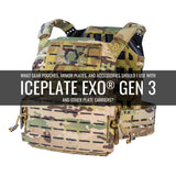 What gear pouches, armor plates, and accessories should I use with IcePlate EXO® and other plate carriers?