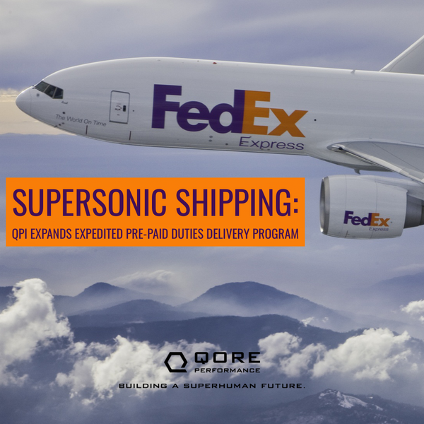 Pre-Paid Customs Fees for International Orders by Qore Performance®: FedEx DDP (Delivered Duties Paid)