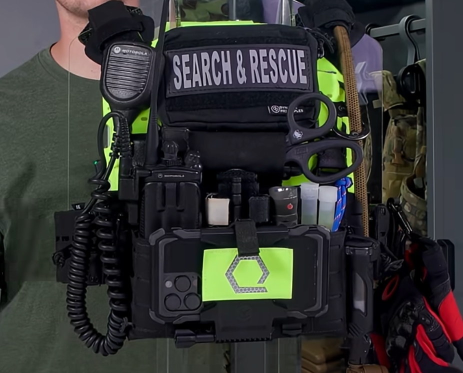 HiVis Search and Rescue Plate Carrier Setup - ICEPLATE EXO® Gen 3 - SAR Plate Carrier Concept Build List