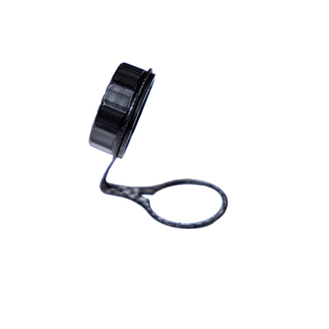 Alternate side view of Closed Cap with tether loop