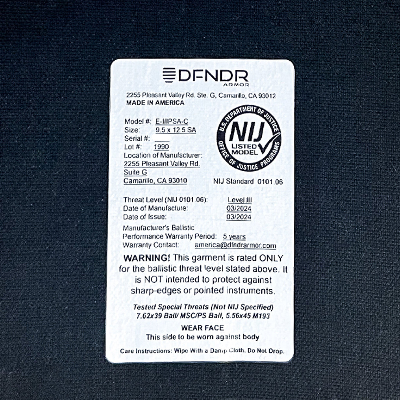 ICEPLATE EXO® Gen 3 DFNDR Level III+ C Armor Package (Includes 2 x DFNDR Armor Rifle Rated Hard Plates)