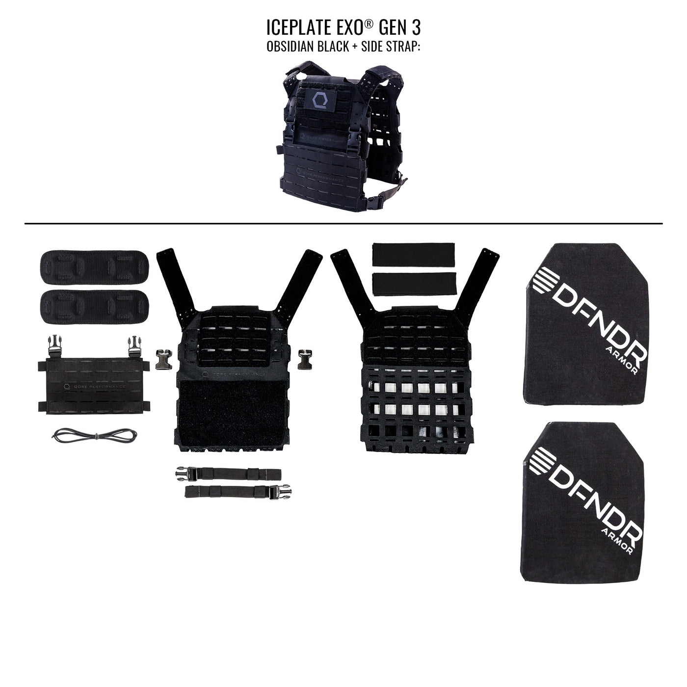 ICEPLATE EXO® Gen 3 DFNDR Level IV Armor Package - Launch Edition (includes 2 x DFNDR Armor Rifle Rated Hard Plates)