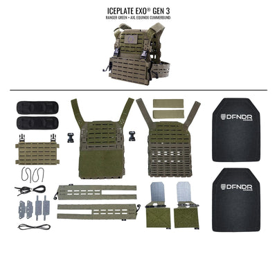 ICEPLATE EXO® Gen 3 DFNDR Level III+ C Armor Package (Includes 2 x DFNDR Armor Rifle Rated Hard Plates)