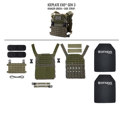 ICEPLATE EXO® Gen 3 DFNDR Level III+ C Armor Package (Includes 2 x DFNDR Armor Rifle Rated Hard Plates)