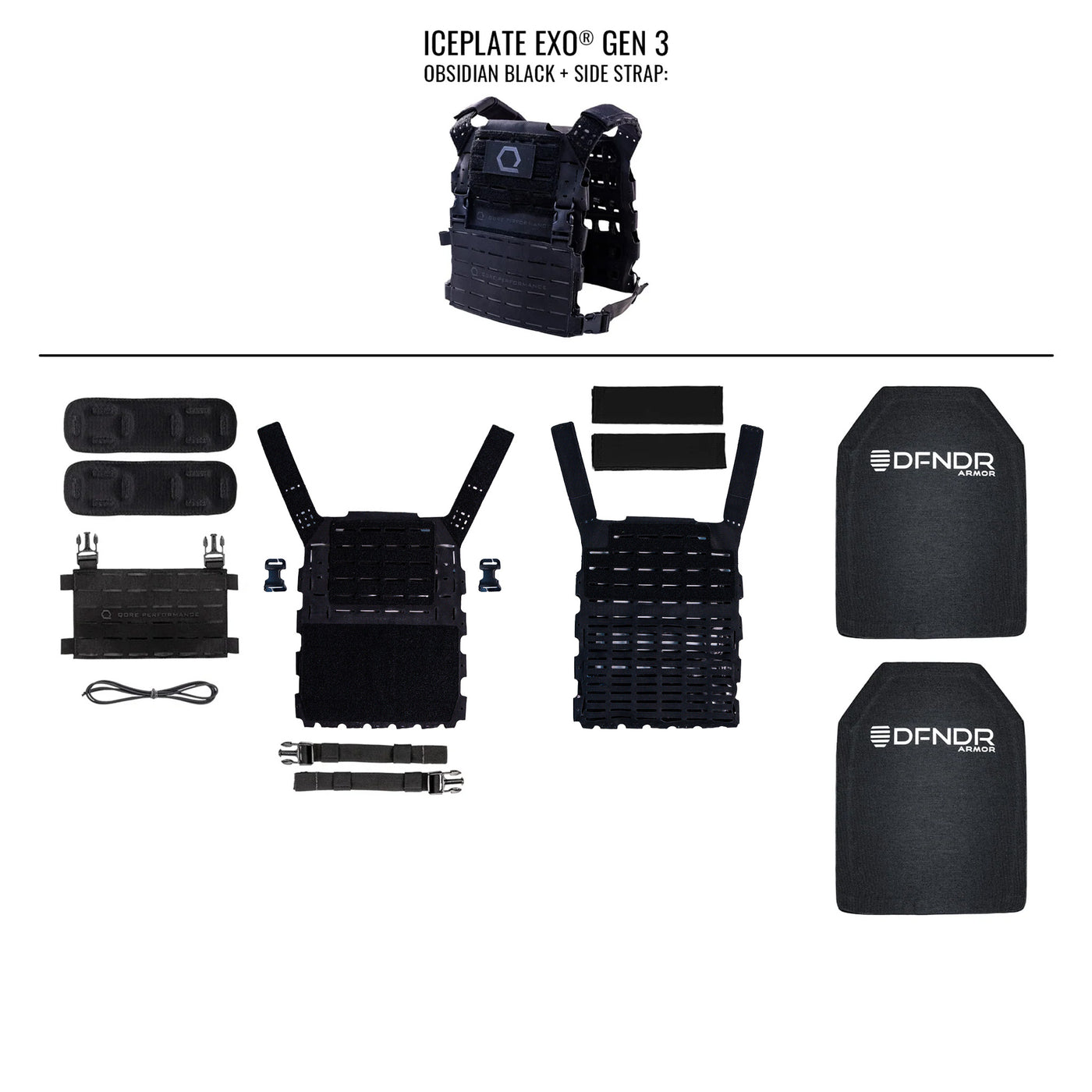 ICEPLATE EXO® Gen 3 DFNDR Level III+ C Armor Package (Includes 2 x DFNDR Armor Rifle Rated Hard Plates)