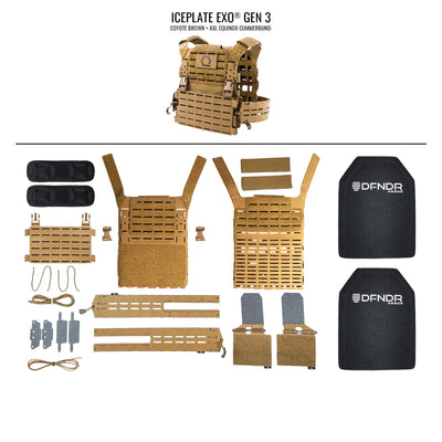 ICEPLATE EXO® Gen 3 DFNDR Level III+ C Armor Package (Includes 2 x DFNDR Armor Rifle Rated Hard Plates)