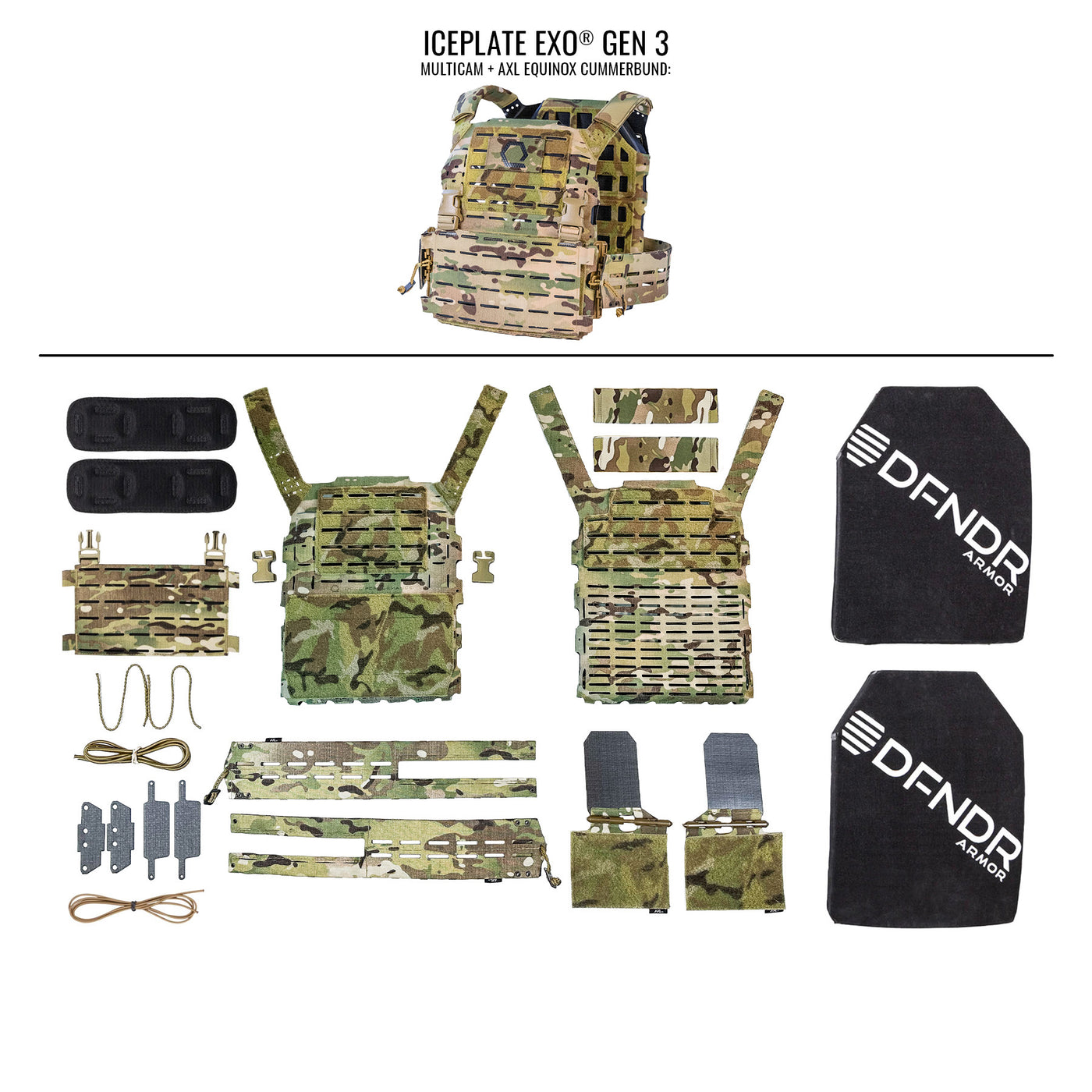 ICEPLATE EXO® Gen 3 DFNDR Level IV Armor Package (Includes 2 x DFNDR Armor Rifle Rated Hard Plates)