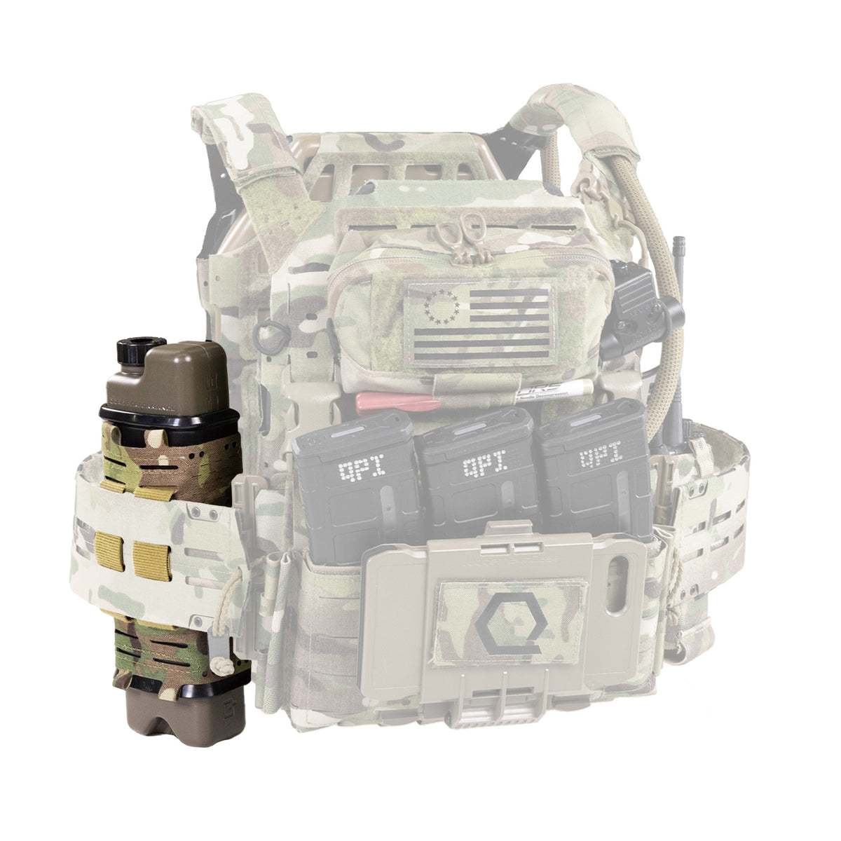 ICEFLASK MOLLE Holster mounted on carrier