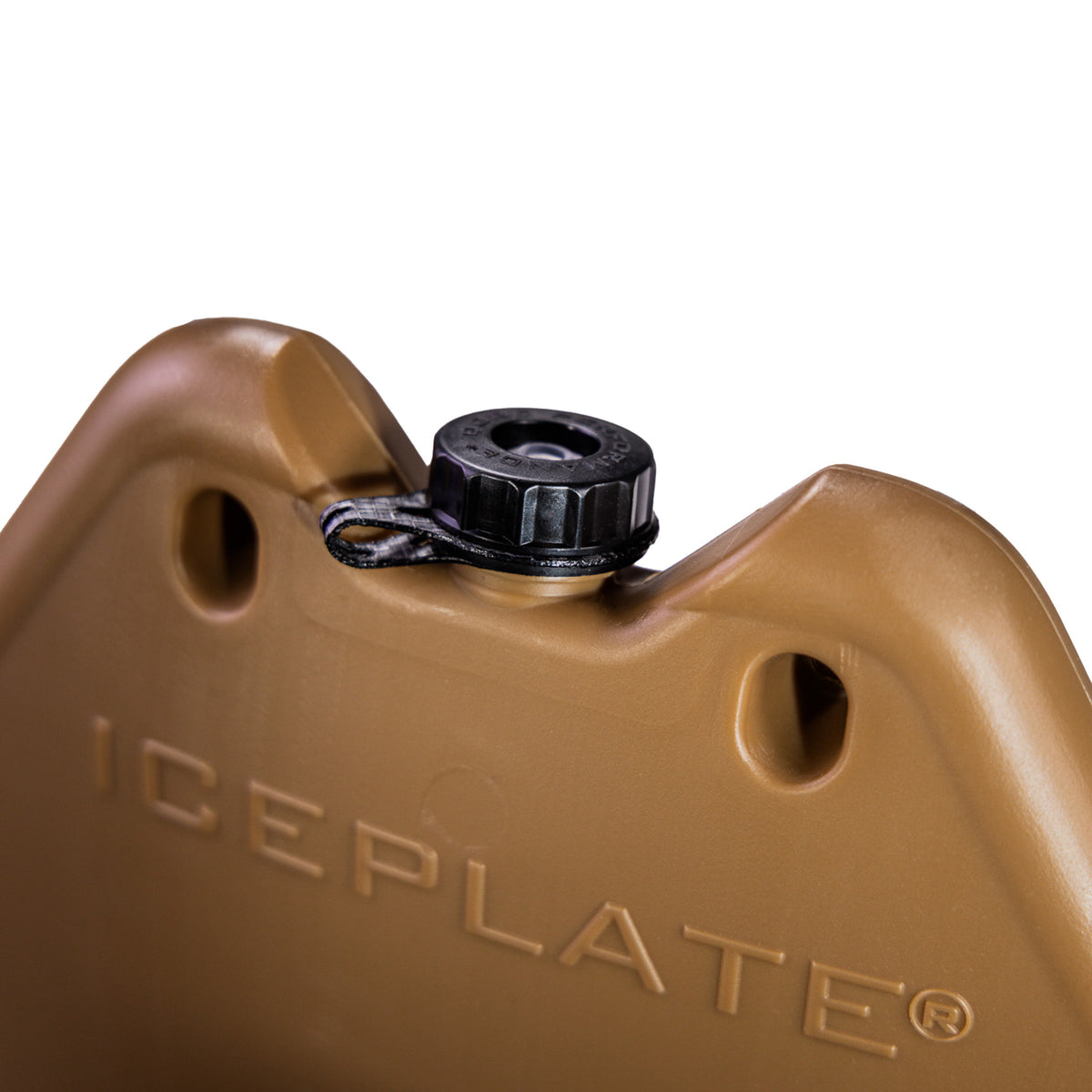 Close up showing closed Valve Cap with tether installed