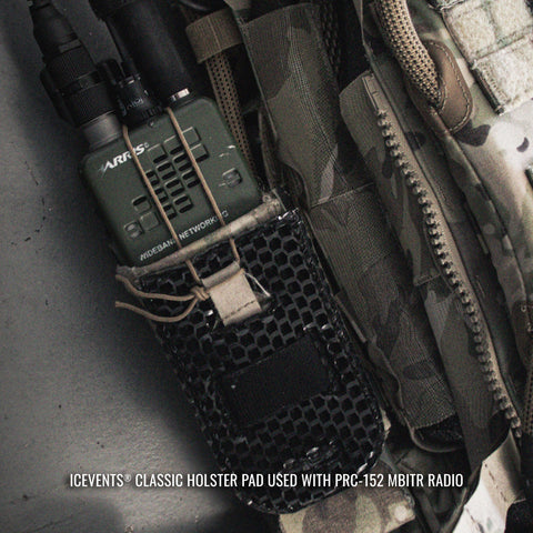ICEVENTS® Classic Holster Pad positioned to allow radio or accessory mounting