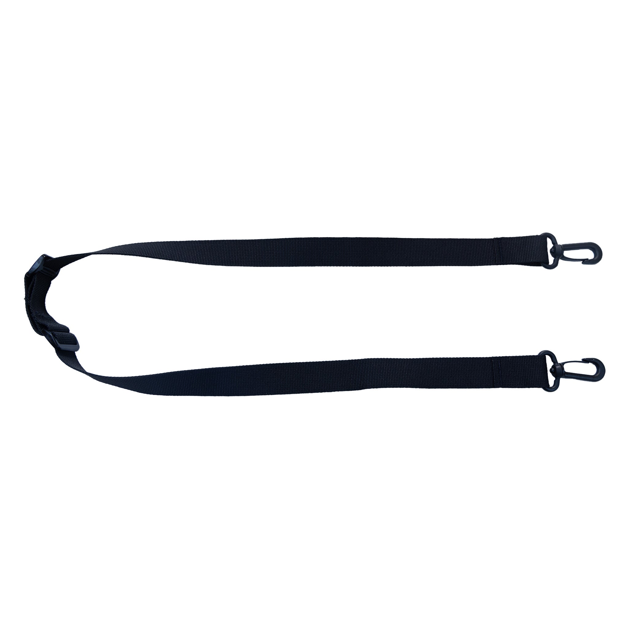 Front view of ICECASE Neck Strap in black showing adjustable sling length and quick-attach clip for secure iPad carriage, ideal for busy shifts.