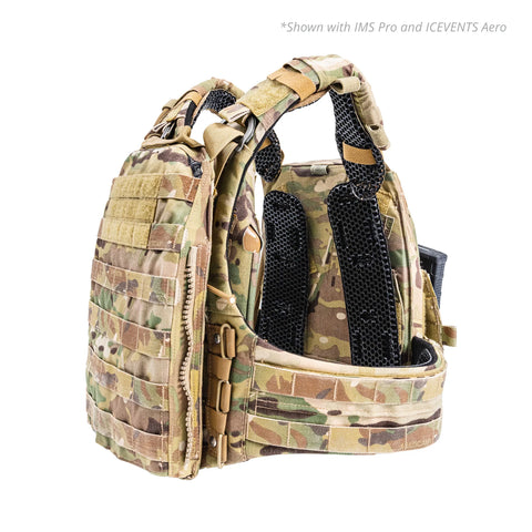 Crye AVS plate carrier interior fitted with ICEVENTS Classic pontoons