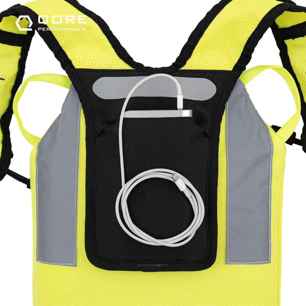 HiVis cooling backpack for QSR drive thru line busting